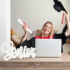 Senior 2026 Sign Wooden White Graduation Photo Props Graduation Decorations