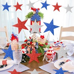 60 Pcs Patriotic Star Cutouts Double Printed Paper Star Confetti Cutouts for …