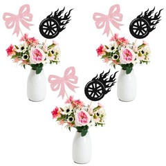 12 PCS Burnouts Or Bows Centerpiece Sticks Gender Reveal Table Flower Decor