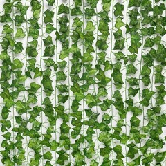 JPSOR 24pcs Fake Leaves Artificial Ivy Garland Greenery of vines, Green