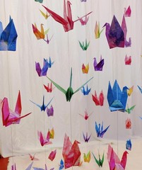 Colorful Paper Crane Hanging Garlands 3stringsX 5.2ft Origami Birds Streamers