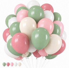 Pink Green Balloons 50pc Set Baby Shower Birthday Party Decorations Kit