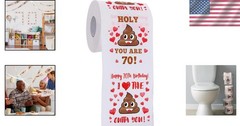 Unique 70th Birthday Party Essential: Comical 3-Ply Toilet Paper Gift Roll