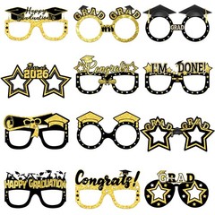Glitter Graduation Glasses 2026 – Pack of 12 | Graduation Photo Booth Props 2026