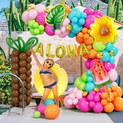 Tropical Balloon Arch Garland Kit, 178Pcs Hawaiian Luau Party Decorations, Gr…
