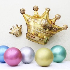 5Pcs Gold Crown Foil Balloons Party Decorations.&Wedding &Bridal Shower Supplies
