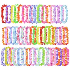 Hawaiian Flower Wreath Necklace Set for Luau Party Decoration Tropical Lei