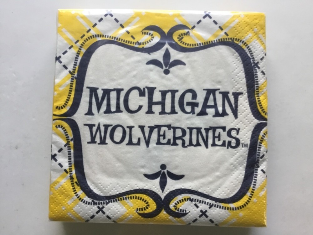 Michigan Wolverines NCAA College Party Beverage Napkins case lot 240 ct.