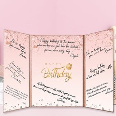 Rose Gold Happy Birthday Decorations, Creative Birthday Guest Sign in Book Al…