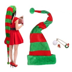 Funny Long Santa Hat Comical Christmas Party Costume Accessory for Adults Kids
