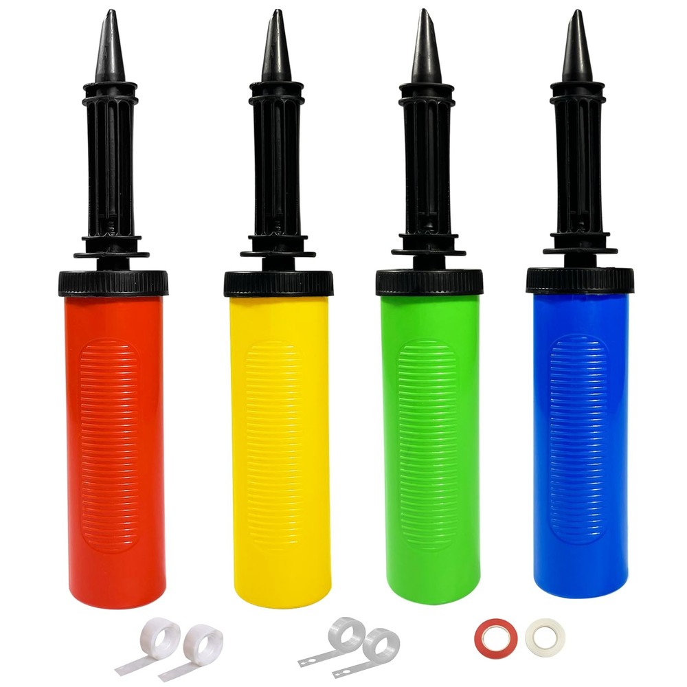4pcs Balloon Pump Hand Held Inflator Air Pump for Balloons, 4 Random Color, F…