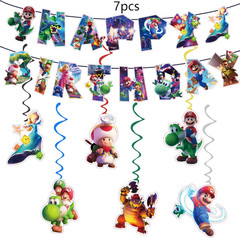 Birthday Party Decorations,50Pcs Latest Mario Cartoon Theme Supplies – 1 Large C