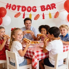 Festive Hotdog Bar Banner Set – Ideal Decorations for Kids & Adult Parties