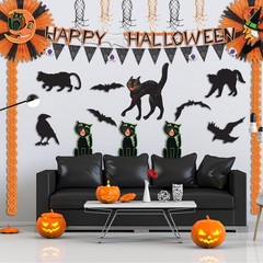 Beistle Scary Cat Cut Out Vintage Halloween Party 1 Piece, Black/Orange/White