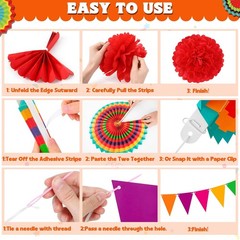 35 PCS Cinco De Mayo Decorations, Fiesta Party Decorations Hispanic Heritage Mon