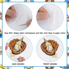 Ice Cream Drip Baseball Party Decorations, 24pcs Double-Sided Table Centerpie…