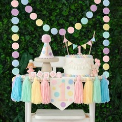 Ereniko Pastel First Birthday Decorations 1st High Chair Banner Girl Fun To B…