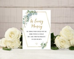 Eucalyptus Wedding In Loving Memory of Someone in Heaven Sign