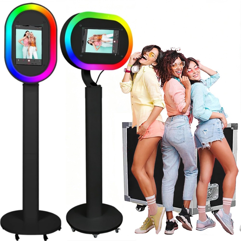 Photo Booth Ipad Photo Booth Machine with APP Control RGB Light Box Flight Case