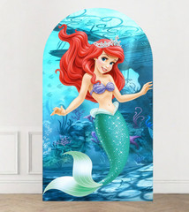 Mermaid Princess Ariel Arch Backdrop Cover Birthday Photo Background Party Decor