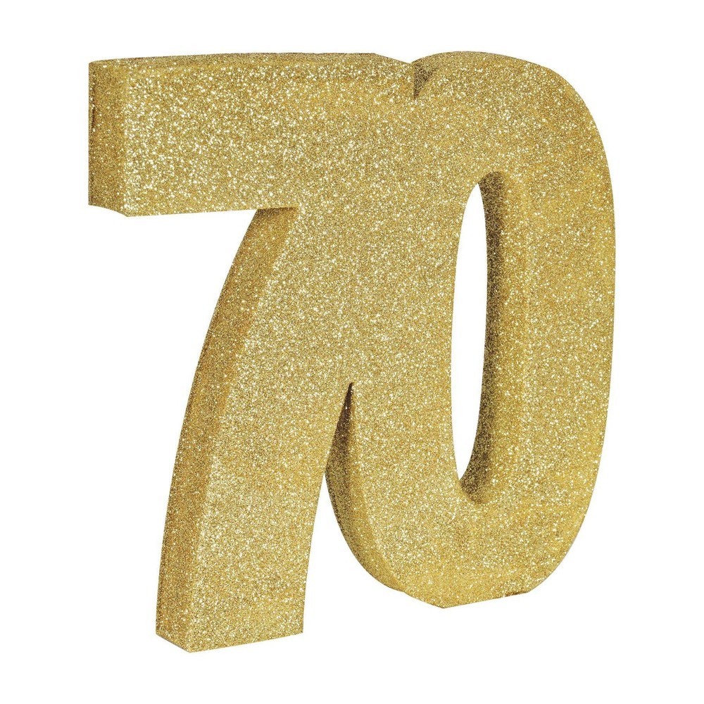 Beistle 3-D Glittered «70» Centerpiece – Birthday-Age Specific | Party Supply