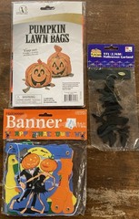 Halloween Decorations Lot With Table Cover Decorations Party Invitations VTG #2