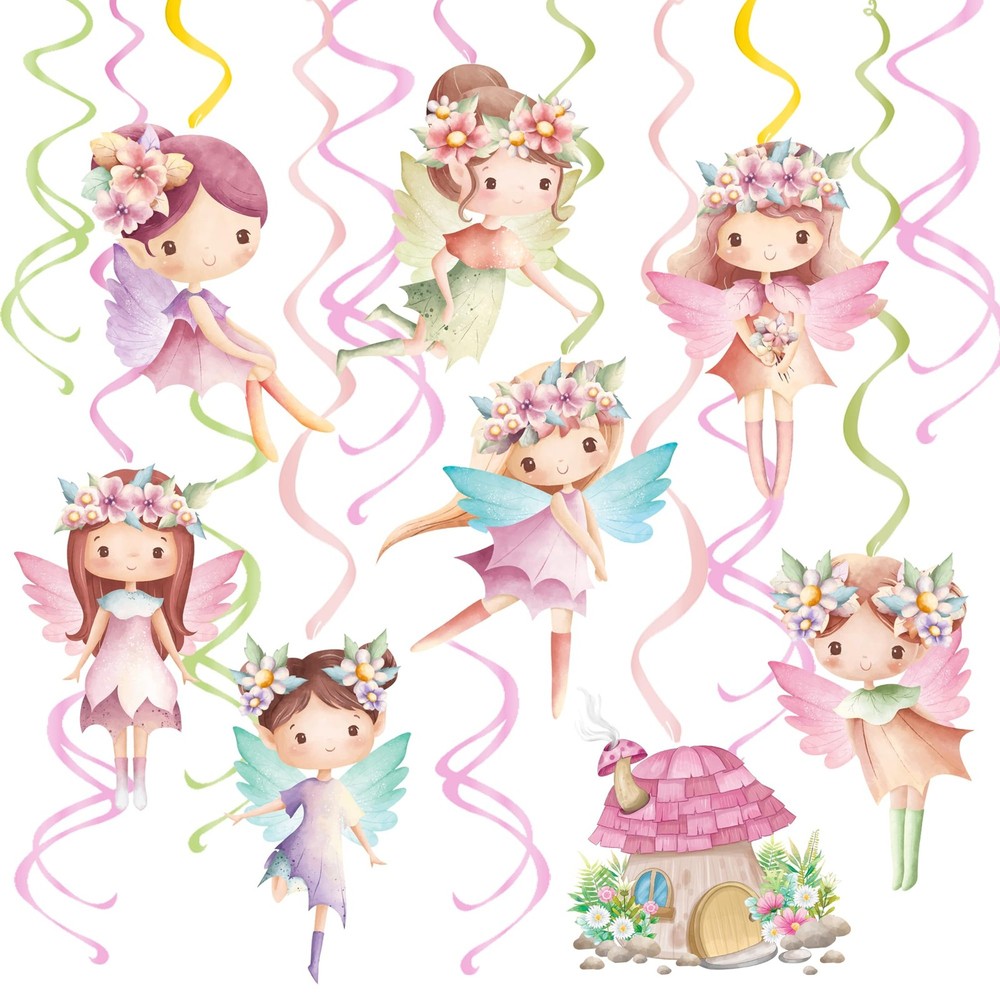 20 PCS Fairy Hanging Swirls First Birthday Decorations Party Ceiling Streamer