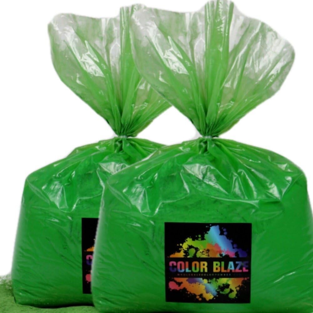 Color Blaze – 50lbs Green Colored Powder – Holi Fun Run Color War Festival Party