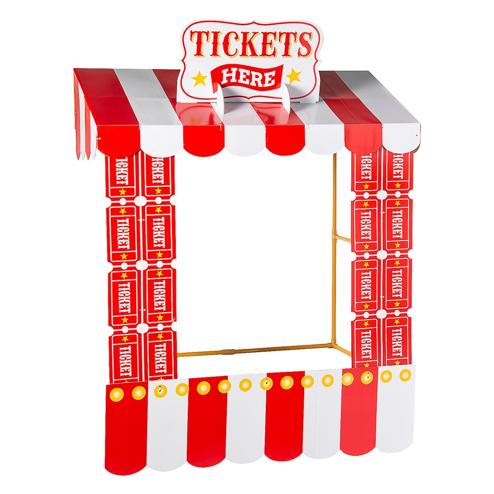 Carnival Ticket Booth Tabletop Hut Decorating Kit with Frame – 6 Pc