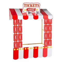 Carnival Ticket Booth Tabletop Hut Decorating Kit with Frame – 6 Pc
