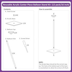 Balloon Centerpiece Stand Kit Heavy Duty Acrylic Tabletop Decoration Events New