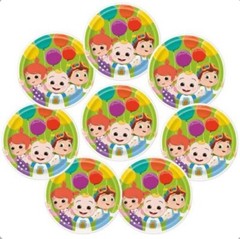 Cocomelon – Party Supplies – Plates And Mini Party Hats
