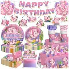 Axolotl Birthday Decorations Set for Girls