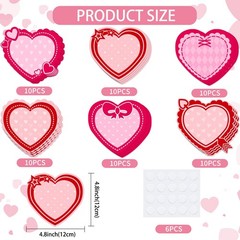 60 PCS Paper Heart Cutouts For Bulletin Board Classroom School Wall Decor