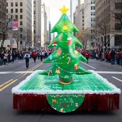 25 Pcs Christmas Parade Float Decorations for Trailer with 63″ Giant Inflatab…