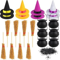 Enchanting 72-Piece Witch Party Kit: Cauldrons, Hats & Spiders for Halloween