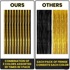 XtraLarge black and gold foil streamers fringe curtain pack of 2 8×3.2 feet f…