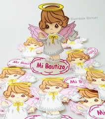 10 PINK FOAM ANGELS BAPTISM DECORATION CENTERPIECE RECUERDOS 9″ TALL Bautizo
