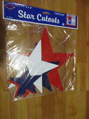 1991 9pc Beistle Star Cutouts Patriotic Decoration (3) -5″ (3) -9″ (3) -12″ NOS