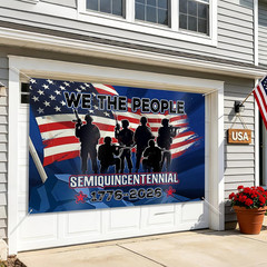 250Th Anniversary Banner American Backdrop 1776-2026, Red White Blue USA Patriot
