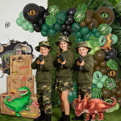 Dinosaur Birthday Party Decorations with 4pcs Dino Theme Boxes Green Brown Black