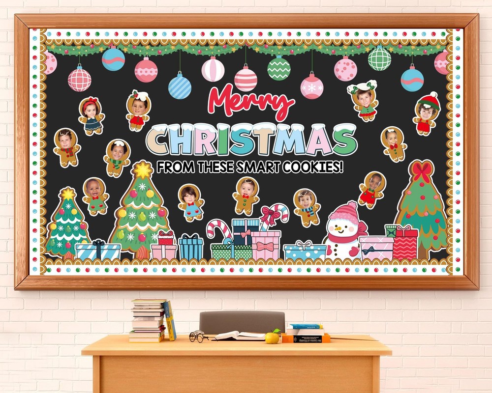 Christmas Gingerbread Cutouts DIY Photo Craft Bulletin Board Set Classroom Decor