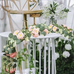 2 Pcs Pink 6.6Ft Artificial Eucalyptus Flower Garland with Fake Rose Flower Vine