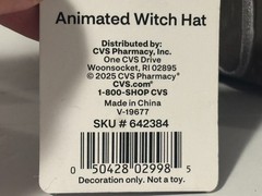 Animated Moving Talking Light-Up Witch Hat on Potion Books Halloween Decor NEW
