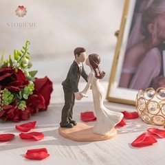 Storieme Bride and Groom Cake Topper: 5.3″ Elegant Wedding Toppers for Cake -…