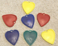 Plastic Heart-shaped Helium Balloon Weights Party Lot of 7 Multi-color