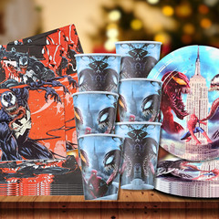 VENOM Tableware party supplies decoration balloons theme birthday cupcake topper
