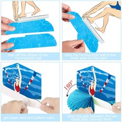 Swimming Party Honeycomb Centerpieces Summer Pool Table Decor Supplies