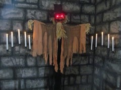 Halloween Animated Lifesize Scarecrow Light Up Eyes & Scary Sounds Prop Decor