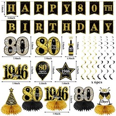 80th Birthday Decorations for Men Women, 21pcs the Year 1946 Banner Balloon P…